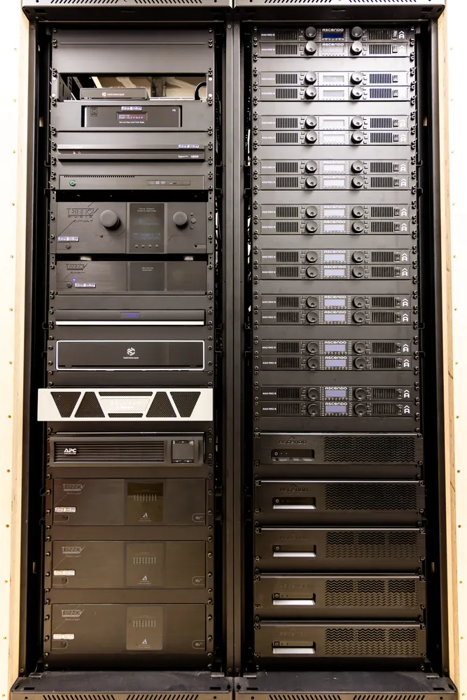 Front of the two equipment racks